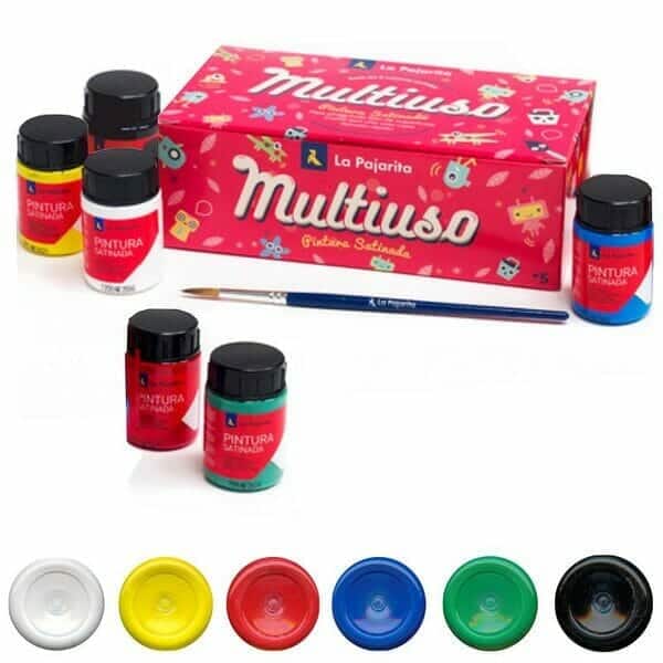 Pack Pintura Acrílica 6 colores La Pajarita