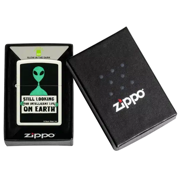 Encendedor Zippo Buck Wear Alien Design Blanco ZP46092