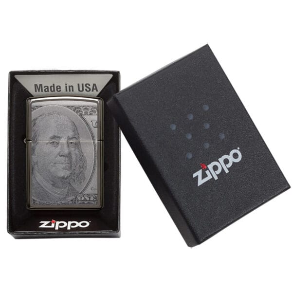 Encendedor Zippo Currency Dolar Design Plateado ZP49025