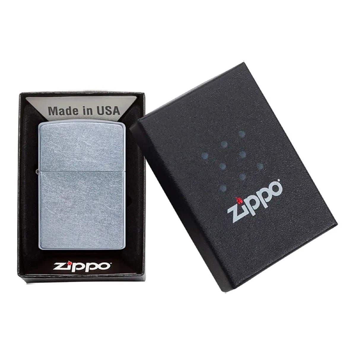 Encendedor Zippo Lighter Street Chrome Plateado Zp207