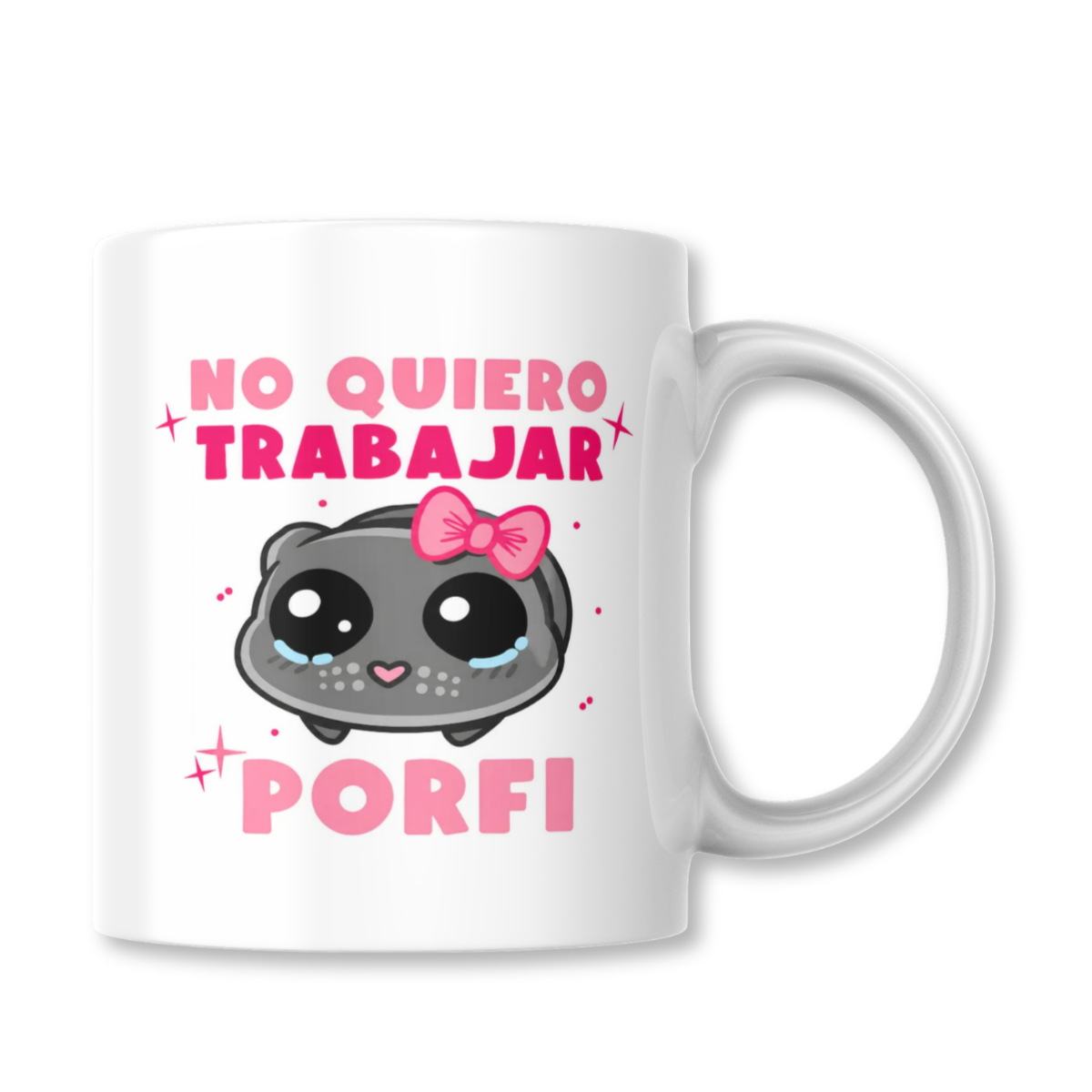No Quiero Trabajar Porfi Meme Gato Taza 325ml
