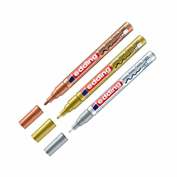 Marcadores Pintura Permanente Edding Set 5 Metalico Punta 1-2mm
