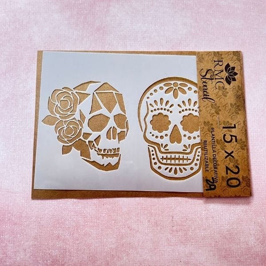 Stencil 15X20 ANT29 Trama doble Calavera