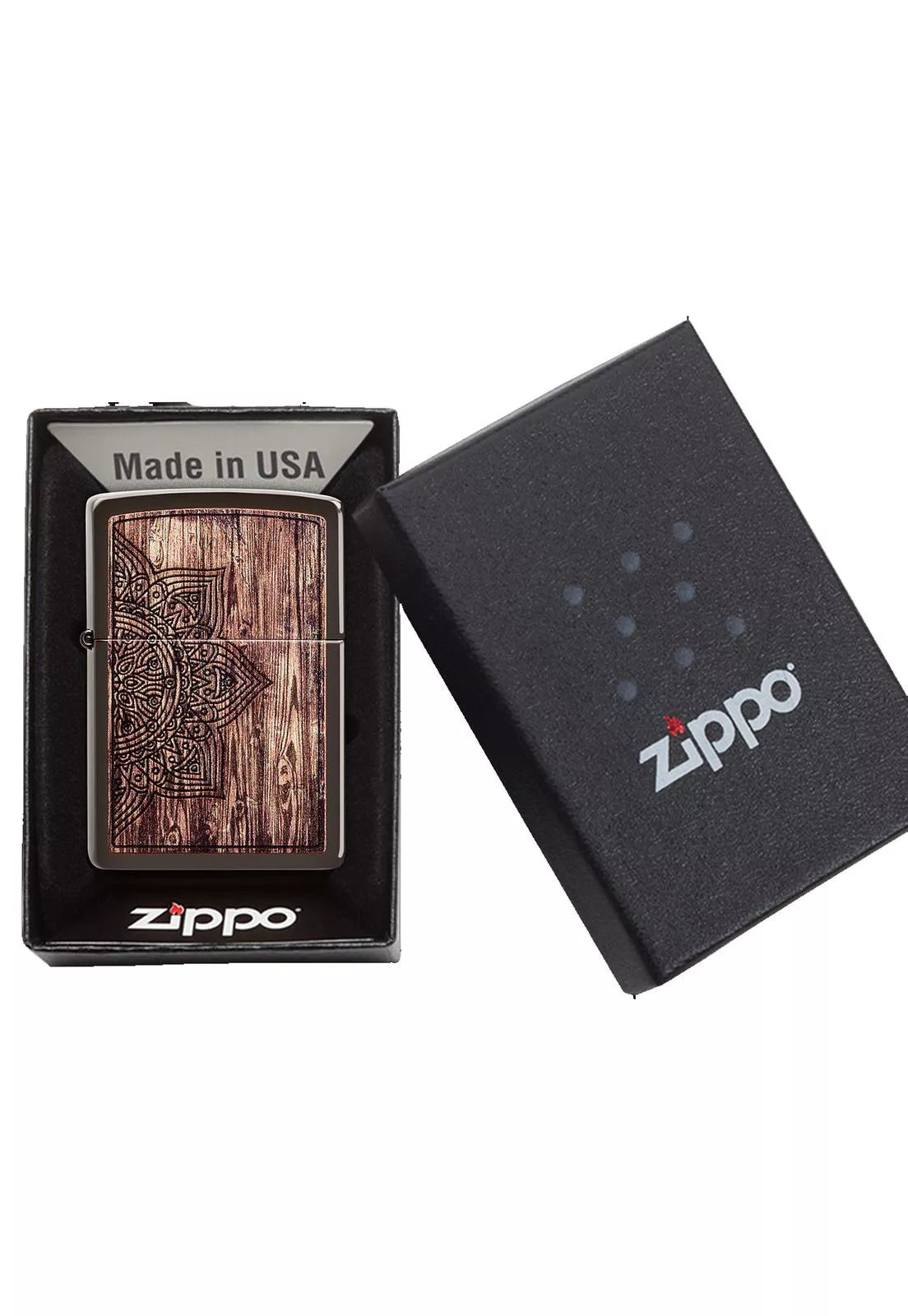Encendedor Zippo Wood Mandala Desing Cafe ZP49184