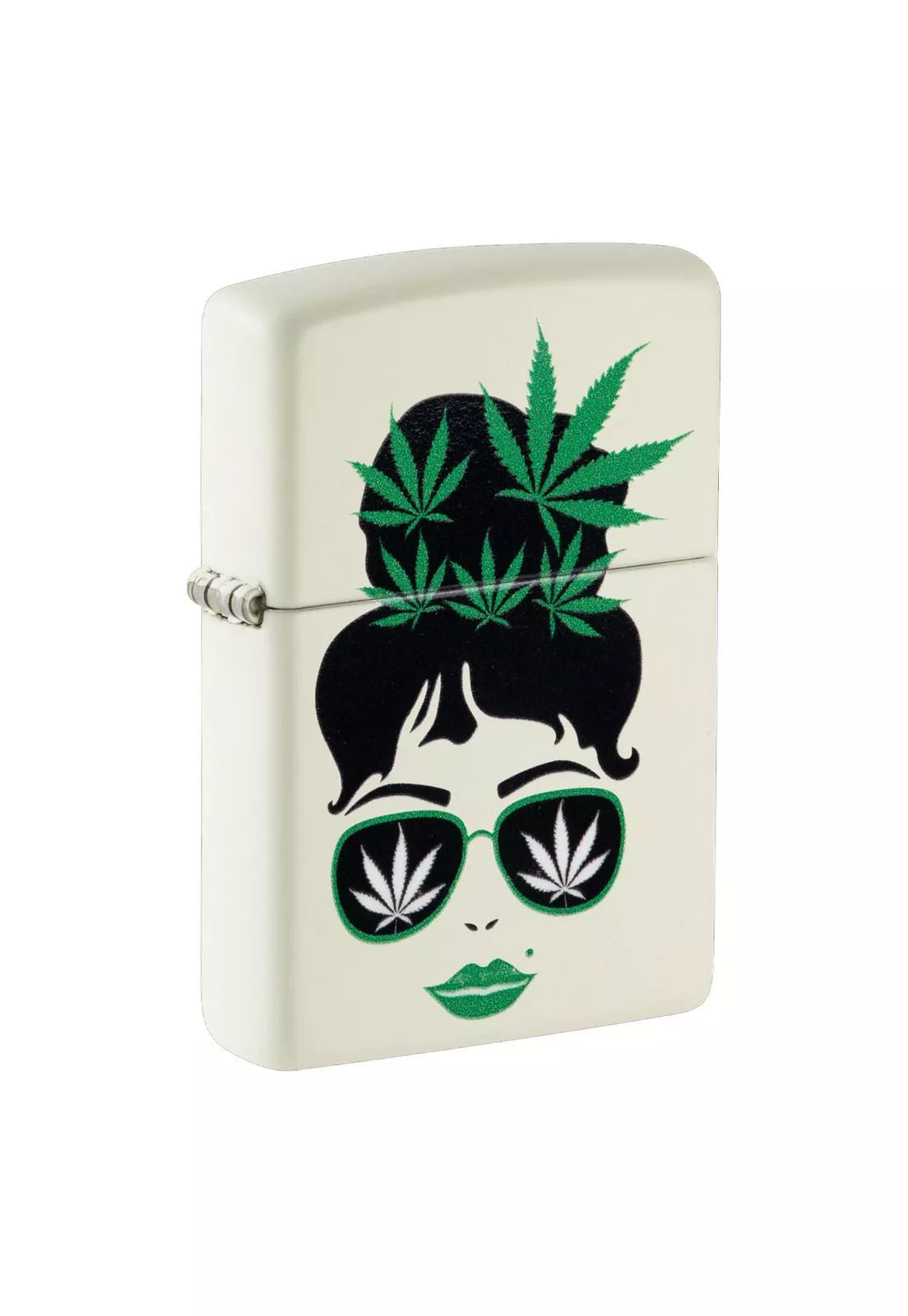 Encendedor Zippo Cannab1s Girl Glow Design Blanco ZP49837