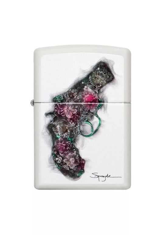 Encendedor Zippo Spazuk Flower Gun Design Blanco ZP29894