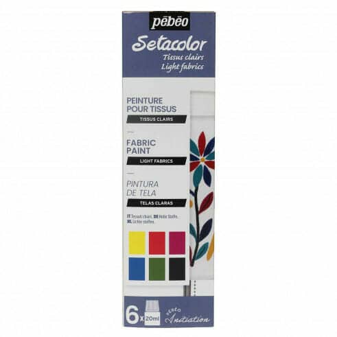 Pebeo Kit inicial SetaColors tela 6 Colores Tissus Light