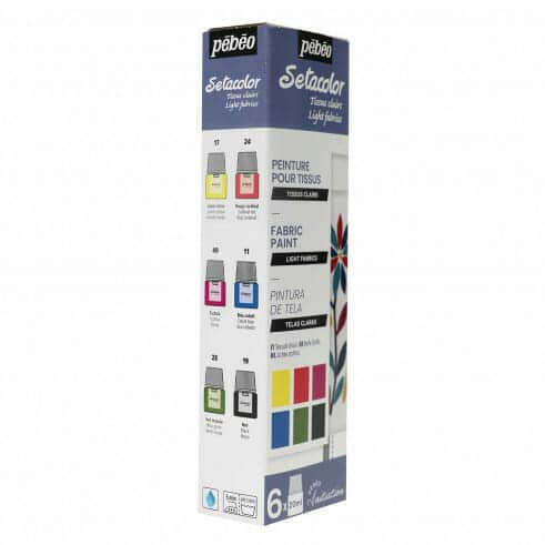 Pebeo Kit inicial SetaColors tela 6 Colores Tissus Light