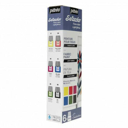 Pebeo Kit inicial SetaColors tela 6 Colores Tissus Light