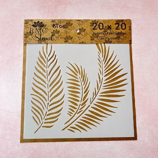 Stencil 20X20  Botanica Hojas BT06