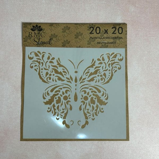 Stencil 20X20  Animales Mariposa I02