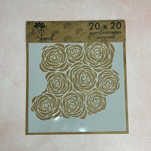 Stencil 20X20  Trama Rosas TG6924