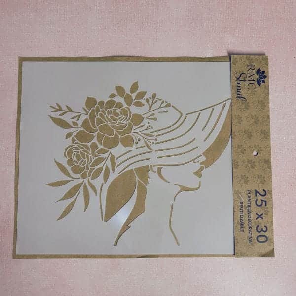 Stencil 25X30  Deco DC02 Mujer Sombrero