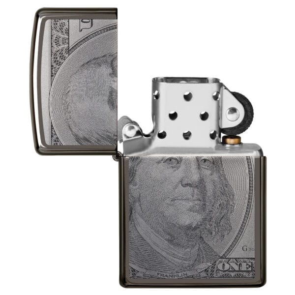 Encendedor Zippo Currency Dolar Design Plateado ZP49025