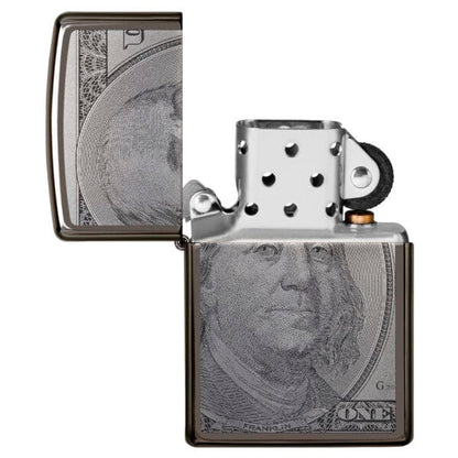Encendedor Zippo Currency Dolar Design Plateado ZP49025