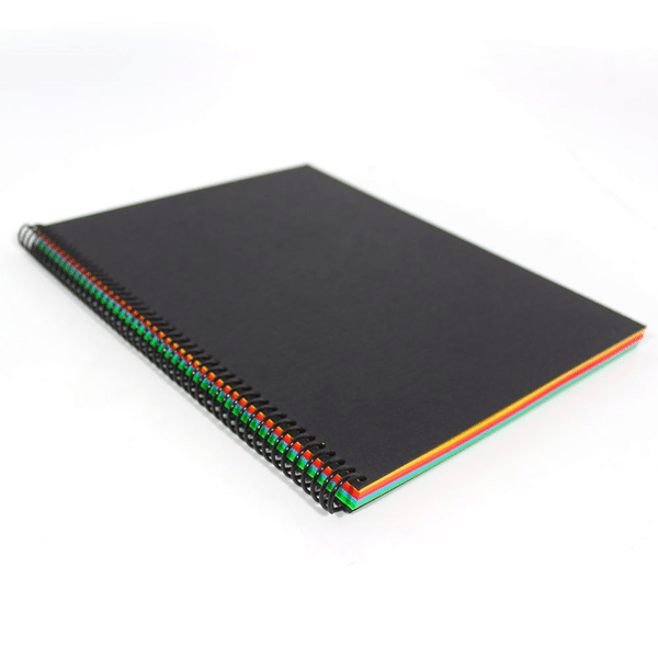 Croquera Bond colores 80gr Tapa Negra (21,6x27,9cm, 100hj)
