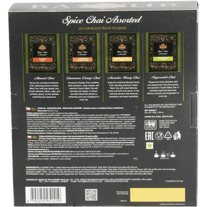 Te Basilur Caja Gift Spice Chai Assorted Caja 40 Bolsas