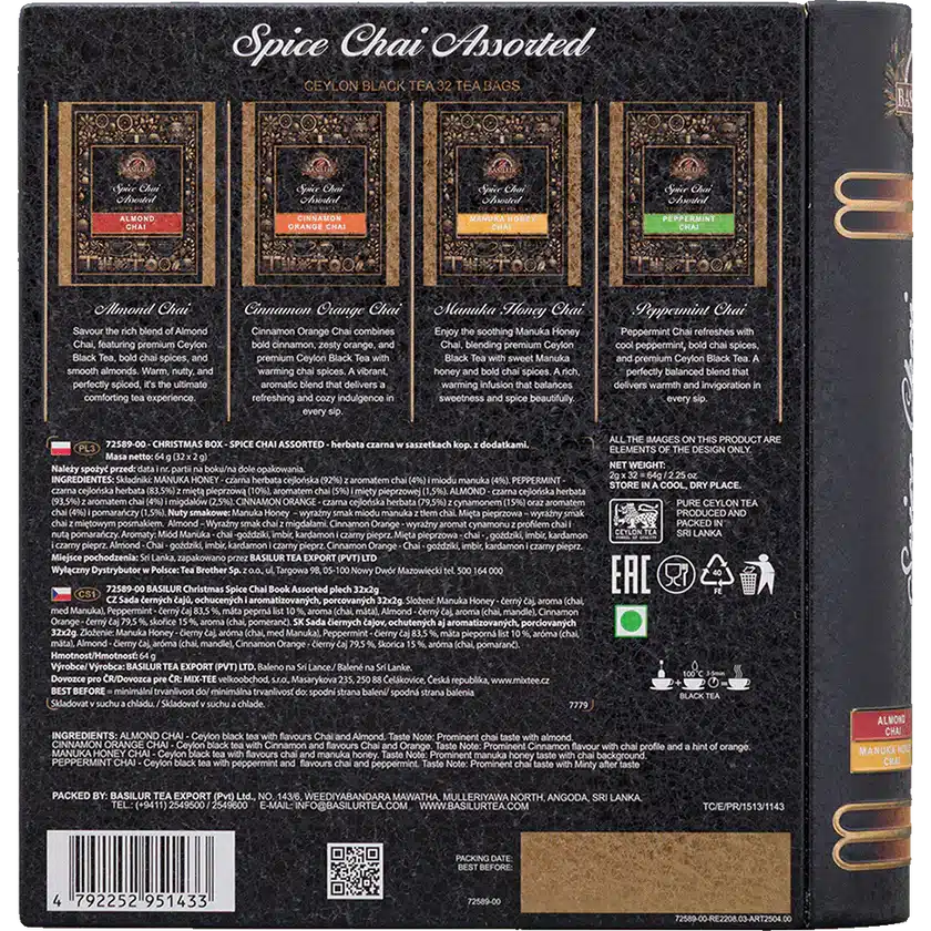 Te Basilur Teabook Assorted Spice Chai 32 Bolsas