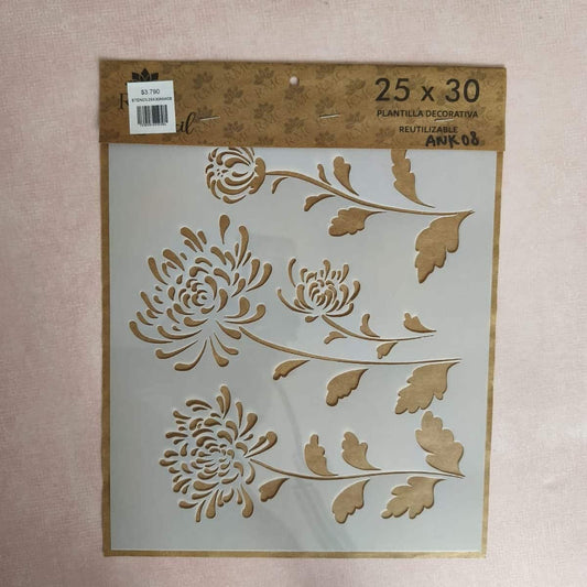 Stencil 25X30  ANK08 - Floral