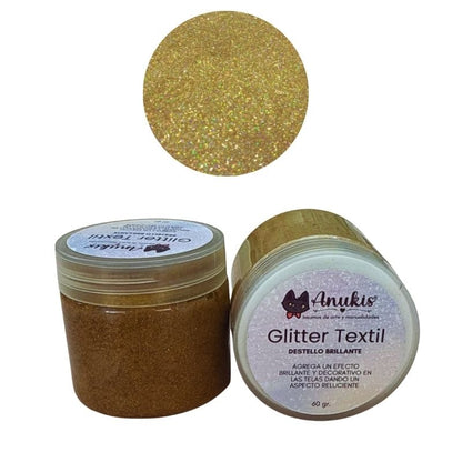 Pasta Glitter Textil Dorado 60 Grs