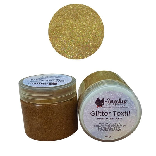 Pasta Glitter Textil Dorado 60 Grs