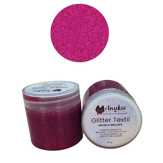 Pasta Glitter Textil Fucsia 60 Grs