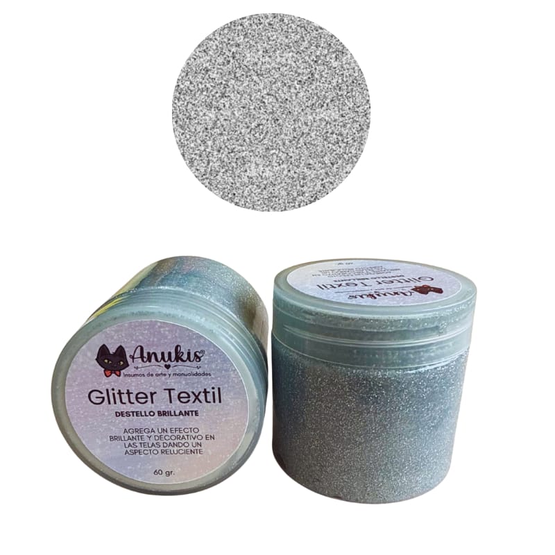Pasta Glitter Textil Plata Super 60 Grs
