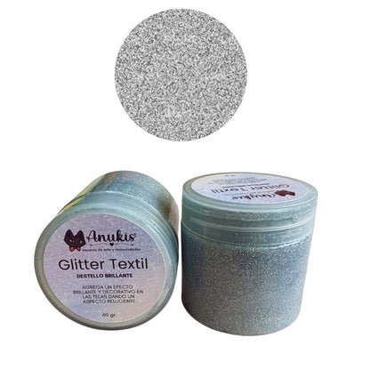 Pasta Glitter Textil Plata Super 60 Grs
