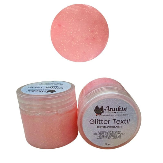 Pasta Glitter Textil Rosa Pastel 60 Grs