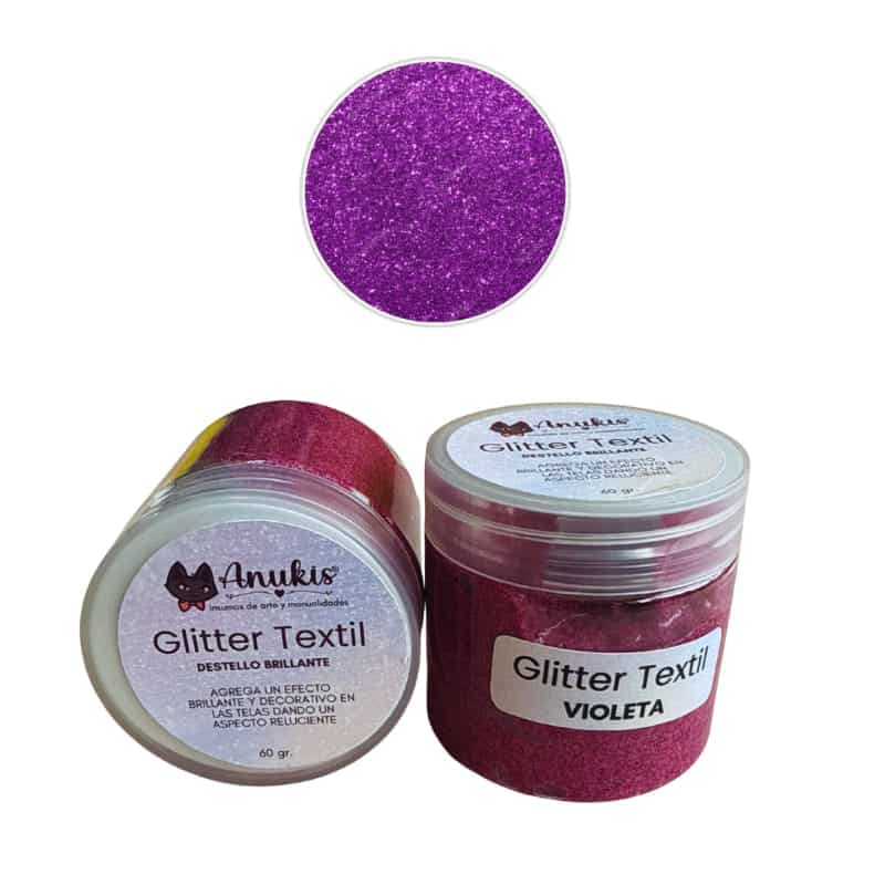 Pasta Glitter Textil Violeta 60 Grs