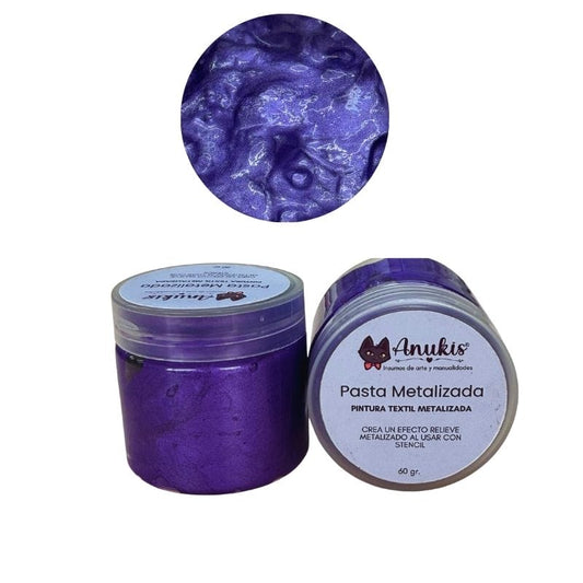 Pasta Textil Metalica Morado 60 Grs