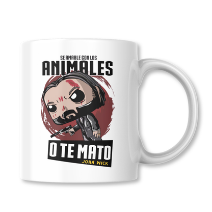 Se Amable con los Animales John Wick Taza 325ml