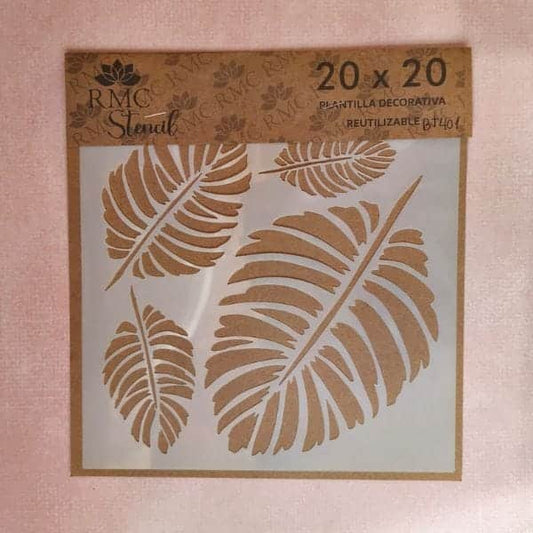 Stencil 20X20  Botanica Hojas BT401