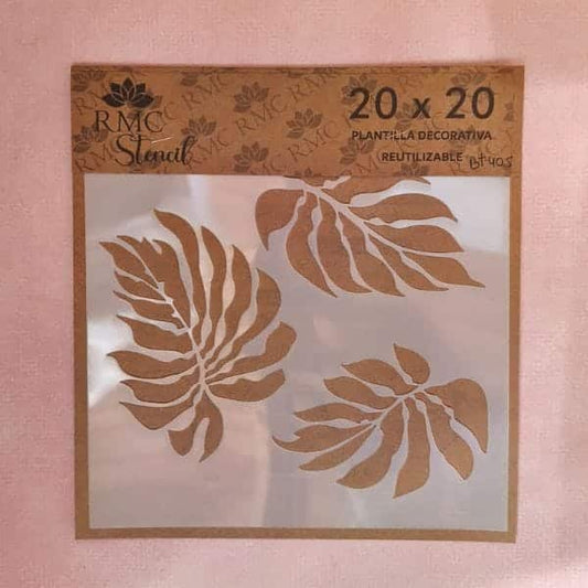 Stencil 20X20  Botanica Hojas BT 405
