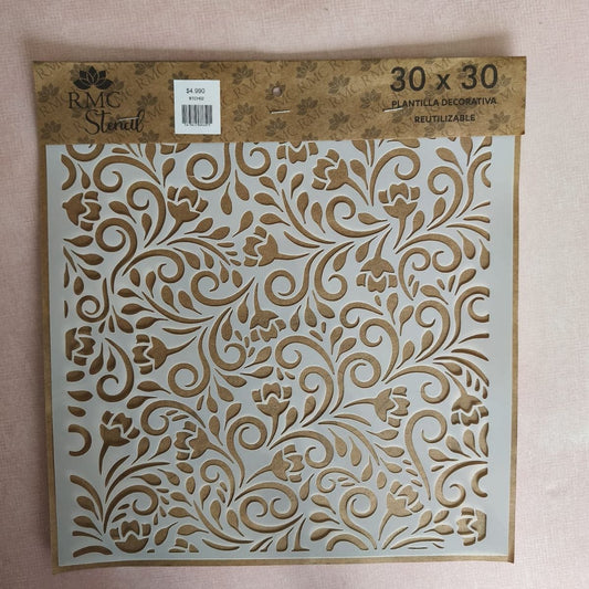 Stencil 30x30 Fondo Floral BTCH02