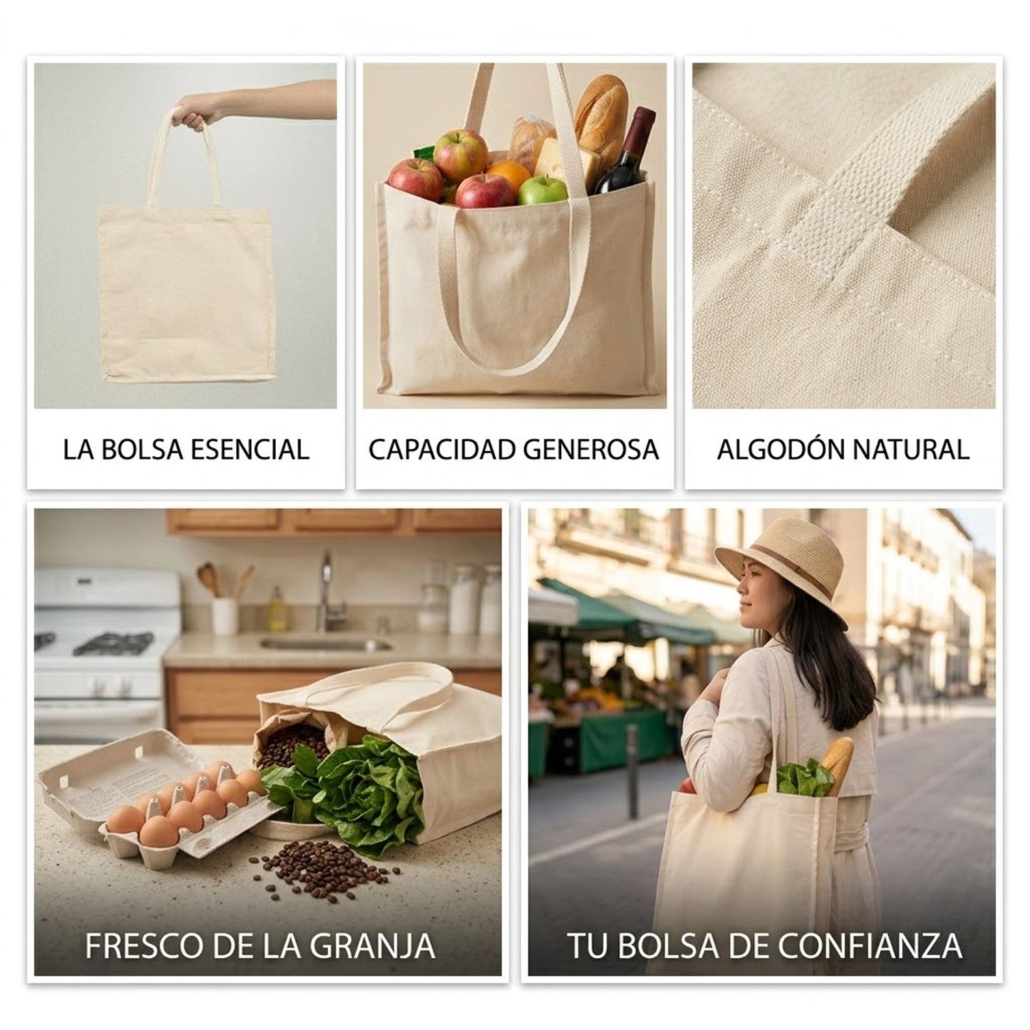 Bolsa de algodón 40X40X20 cm