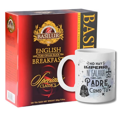 Tazon Star Wars Papá 325ml + Te Basilur English Breakfast 100 Bolsas