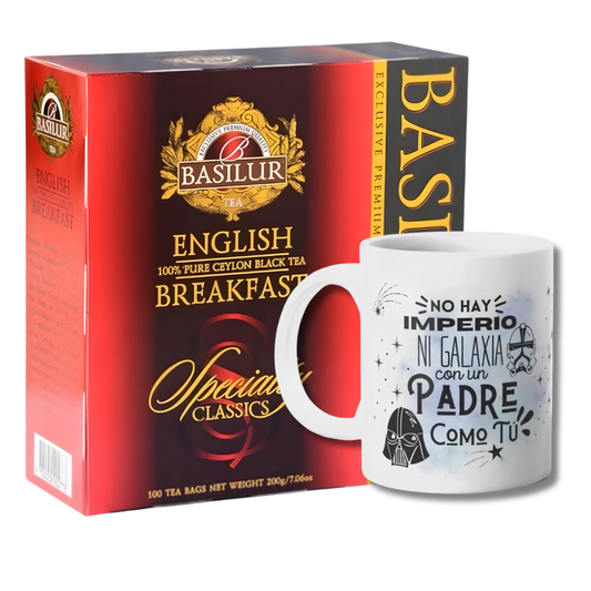 Tazon Star Wars Papá 325ml + Te Basilur English Breakfast 100 Bolsas