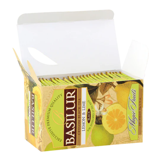 Te Basilur Negro Lima y Limón 25 bolsas