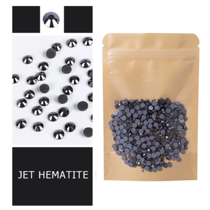 Bolsa de Cristales Hotfix Hematite 30 g, SS16 y SS20