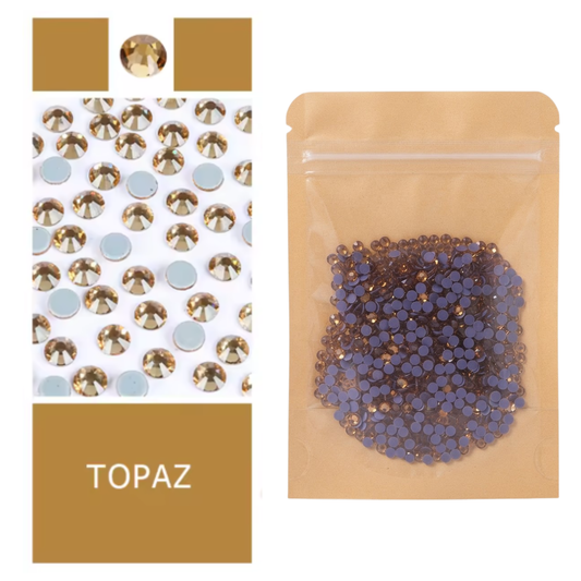 Bolsa de Cristales Hotfix Topaz 30 g, SS16 y SS20