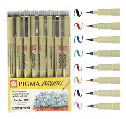 Set Pigma Micron Brush 8 colores