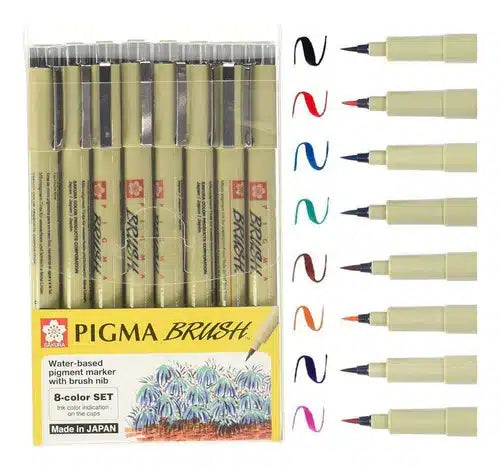 Set Pigma Micron Brush 8 colores