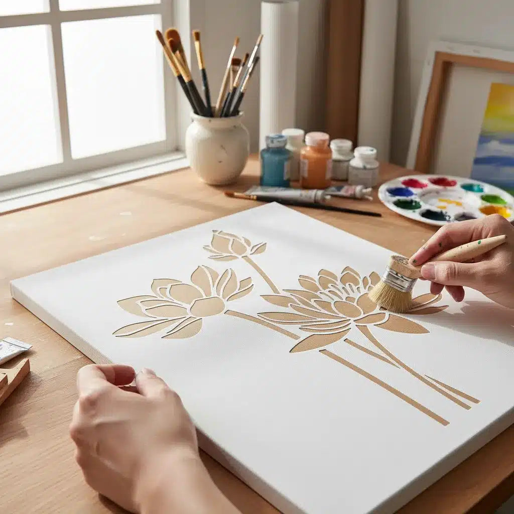Stencil 25X30  ANK01 - Floral