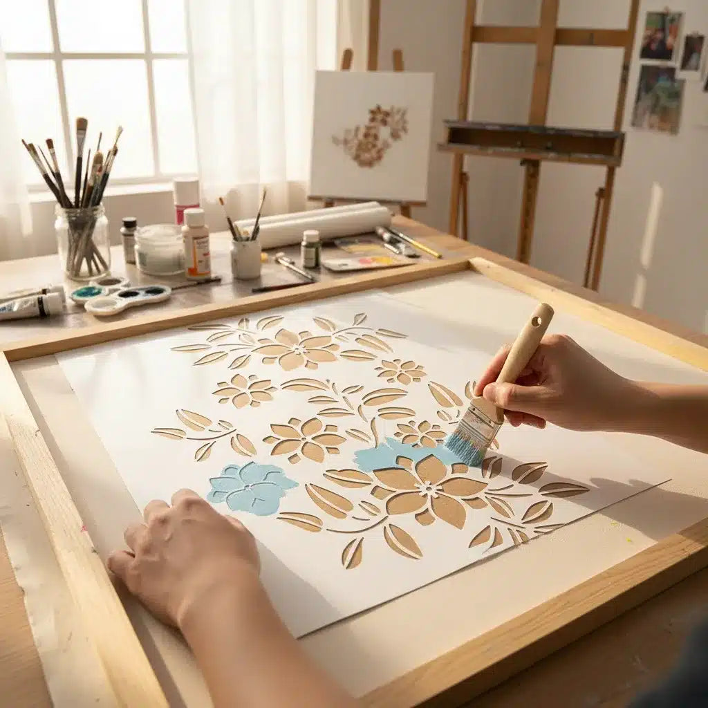 Stencil 25X30  ANK07 - Floral
