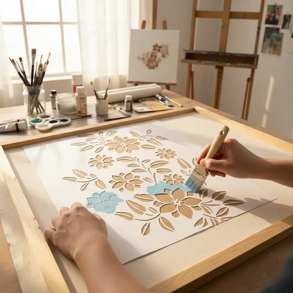 Stencil 25X30  ANK07 - Floral