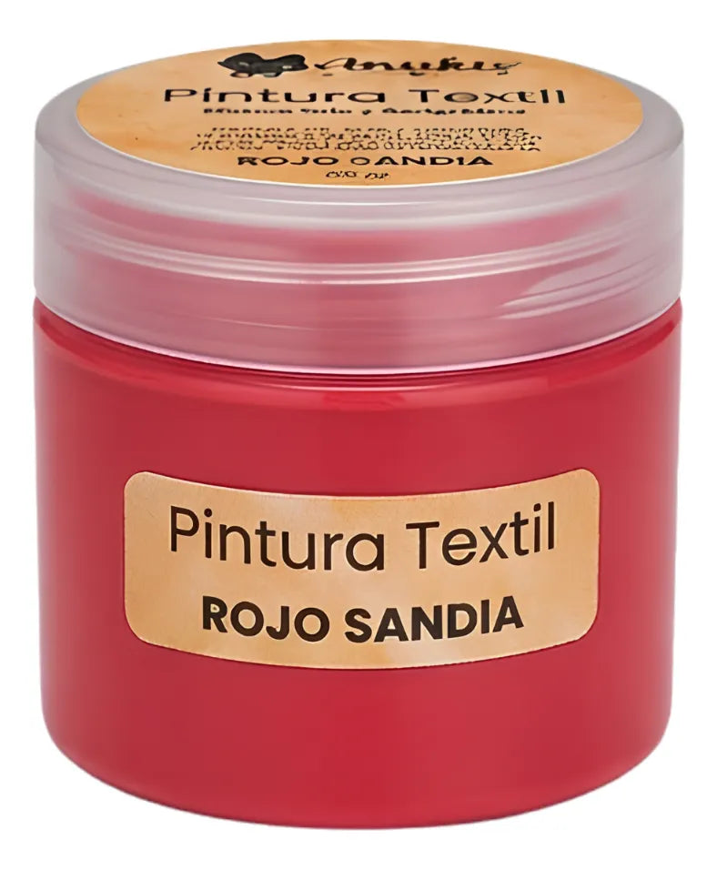 Anukis Pintura Textil y Serigráfica Rojo Sandia 60 grs.