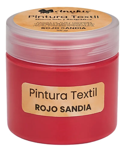 Anukis Pintura Textil y Serigráfica Rojo Sandia 60 grs.