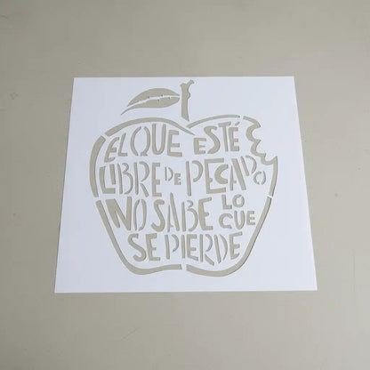 Stencil 30x30 Frase Manzana F01