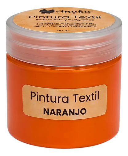 Anukis Pintura Textil y Serigráfica Naranjo 60 grs.
